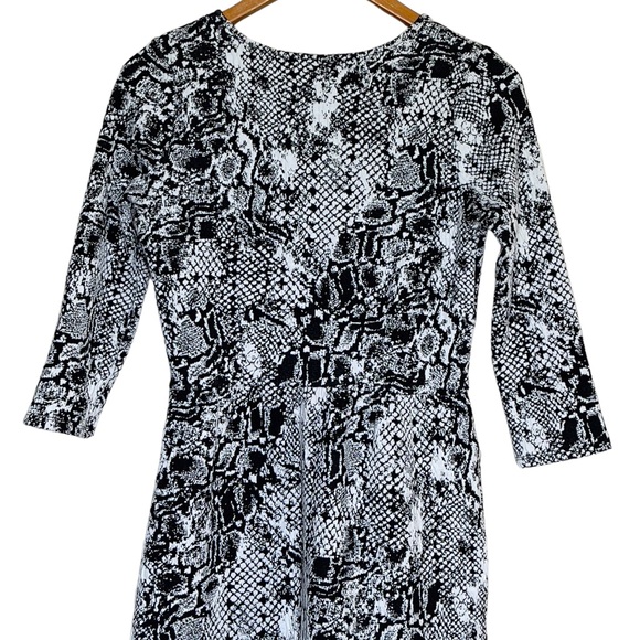 HD In Paris Anthropologie Snake Skin Print Size Small Faux Wrap Dress - Picture 7 of 9